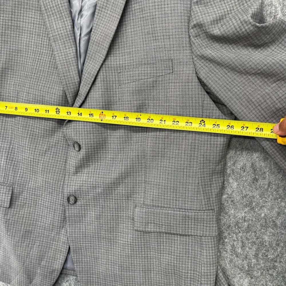 Pronto Uomo Platinum Blazer Mens 52R Grey Plaid Wool Blend 2 Button Sport Coat